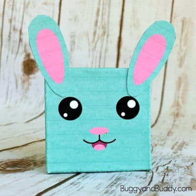 easy easter or spring craft for kids: bunny box craft with free printable template