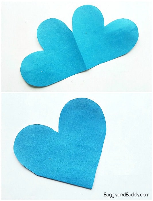 how to make a flower card using paper hearts