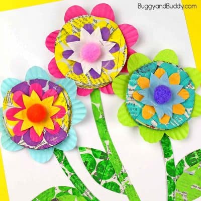 Mixed Media Flower Craft for Kids