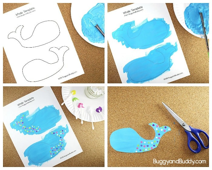 easy whale craft for kids- paint and cut out your whale