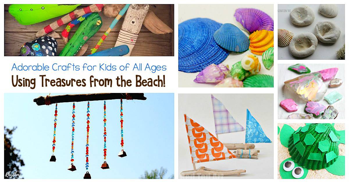 Gorgeous Summer Beach Crafts for Kids Using Natural Materials like shells, sea glass and driftwood!