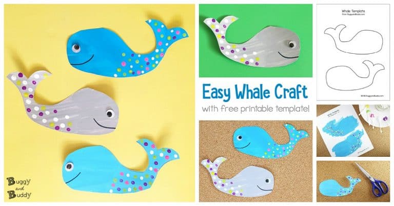 Whale Craft for Kids with Free Printable Template - Buggy and Buddy