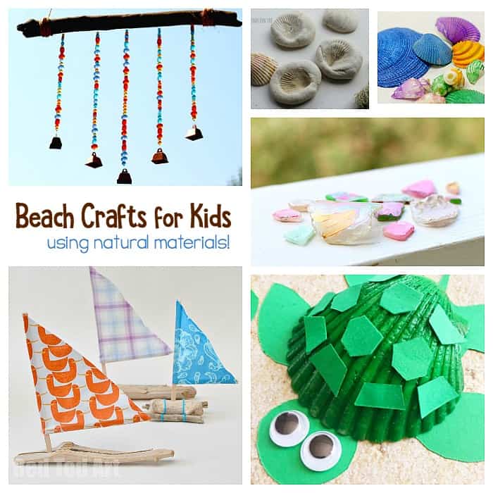 Gorgeous Summer Beach Crafts for Kids Using Natural Materials like shells, sea glass and driftwood!