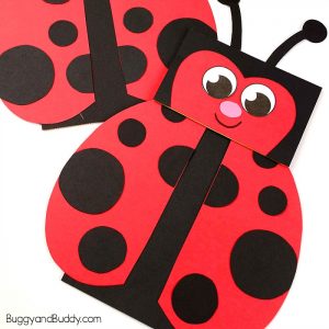 Paper Bag Puppet Ladybug Craft for Kids