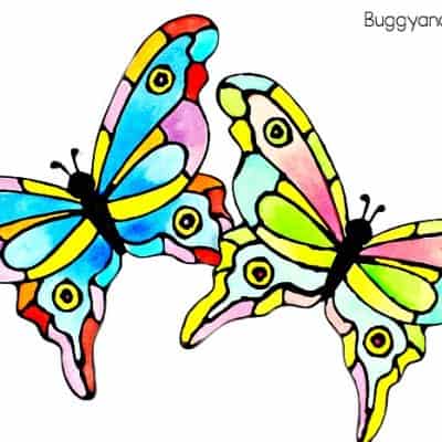 Colorful Painted Paper Butterfly Craft for Kids