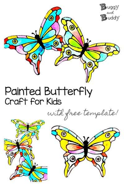 Colorful Painted Paper Butterfly Craft for Kids - Buggy and Buddy