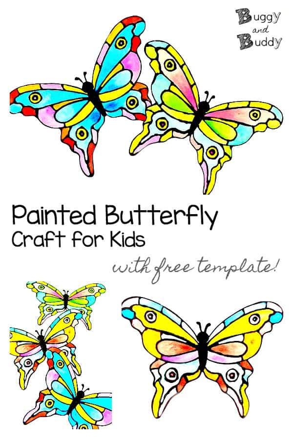 Beautiful Watercolor And Black Glue Butterfly Craft - I Heart