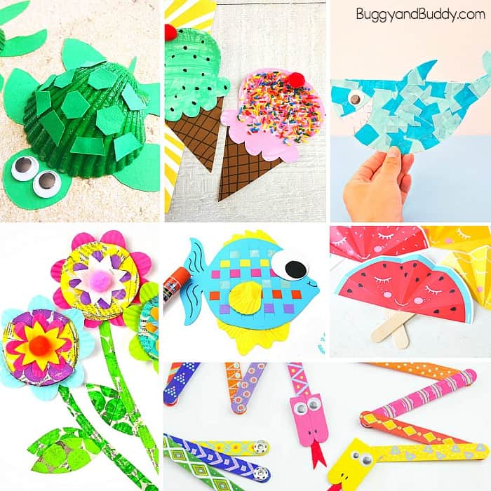 20+ Summer Themed Crafts for Kids- Perfect boredom busters or for a rainy day!