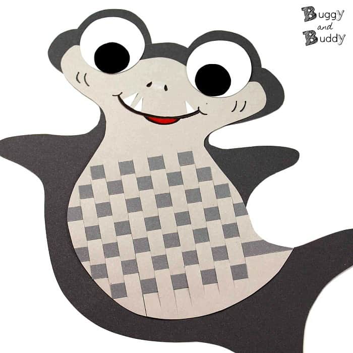 Woven Paper Shark Craft for Kids with Free Shark Template Printable
