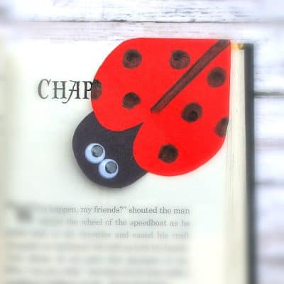 DIY Ladybug Corner Bookmark Craft for Kids