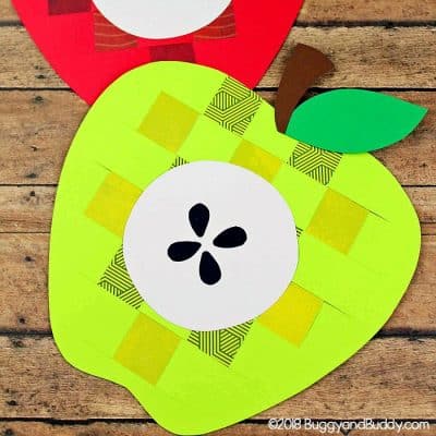 woven paper apple craft for kids