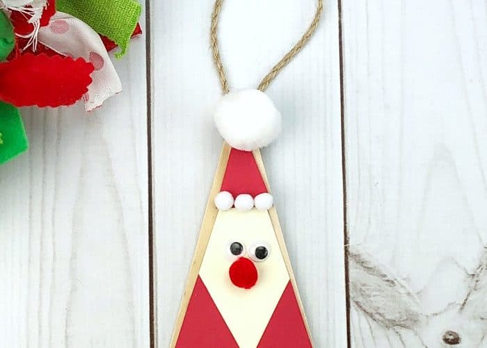 Craft Stick santa Claus Ornament Popsicle Stick Christmas Craft for Kids