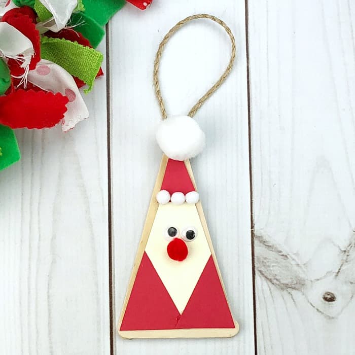 Craft Stick santa Claus Ornament Popsicle Stick Christmas Craft for Kids