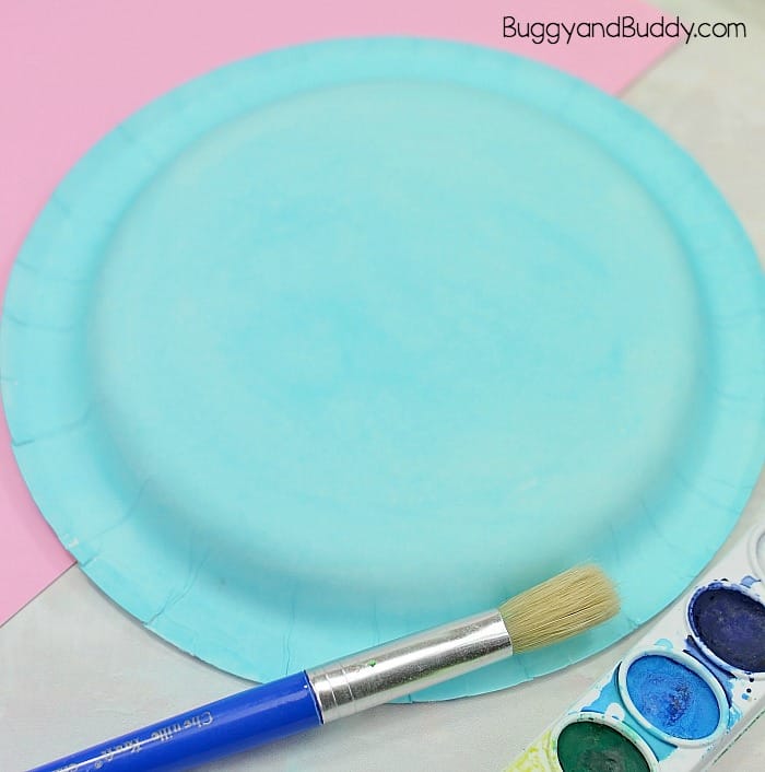 paint your paper plate blue