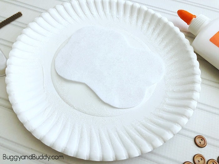 glue some white felt onto you plate for snow
