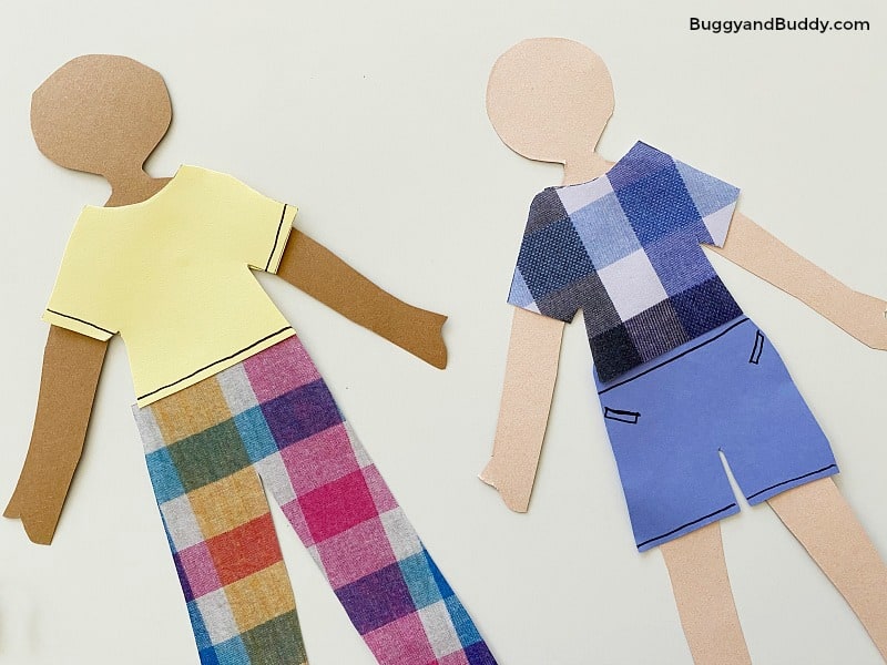 glue clothing to your paper dolls
