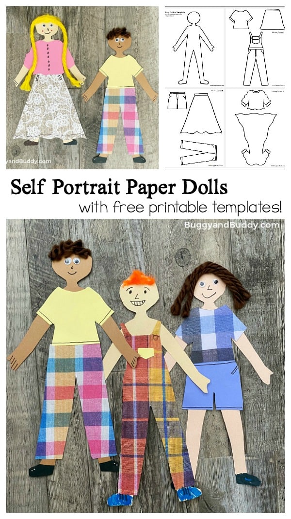 self portrait paper doll craft for kids