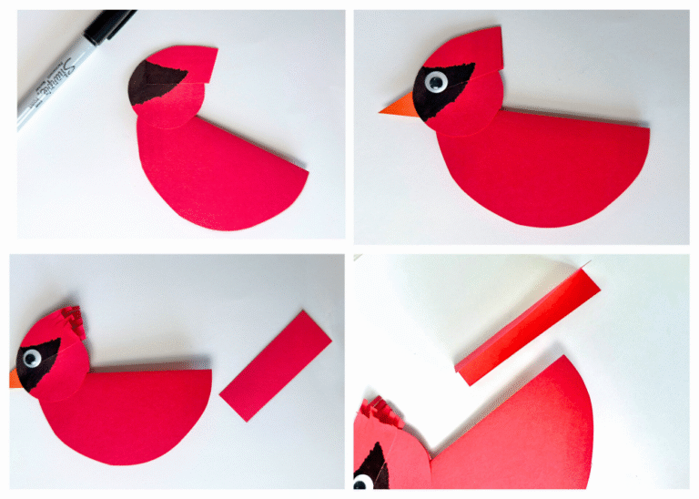 Diy Cardinal Standing Paper Cardinal Craft for Kids with Printable Template - Buggy ...