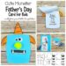 Cute Monster Father's Day Card Craft for Kids to make with free monster templates