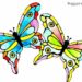Colorful Painted Paper Butterfly Craft with free template using black glue and watercolors- looks like faux stained glass!